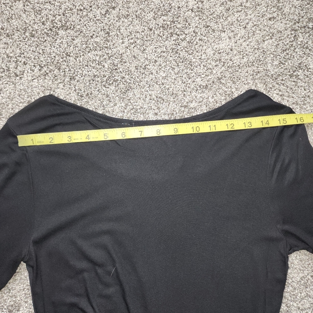 Black Three Dots "Christina" Ruched Jersey Dress - Picture 10 of 13